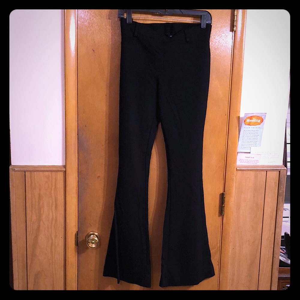 Express black stretch flare dress pants